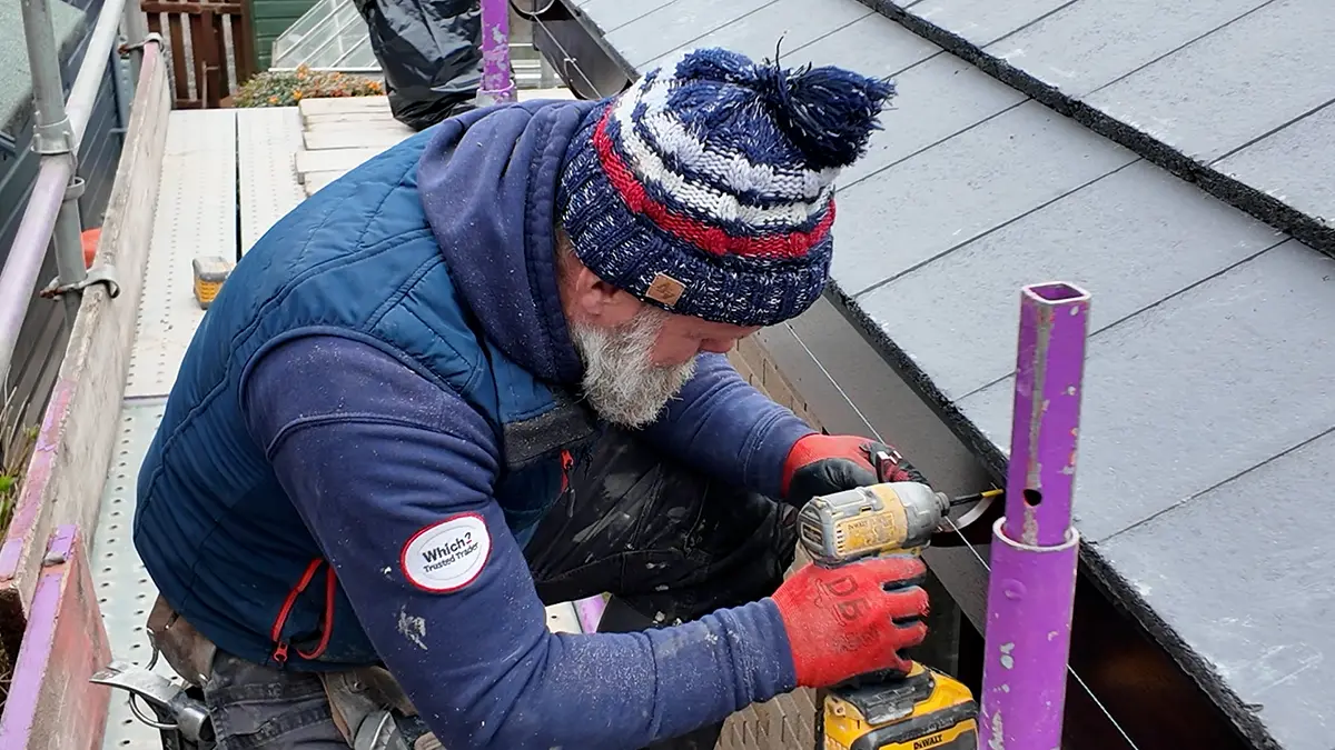 Speedy Roofing team carrying out roof repairs in Glasgow